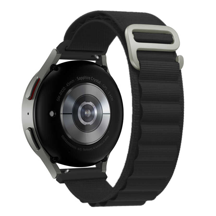 22mm Hasır Akıllı Saat Kordonu – Siyah