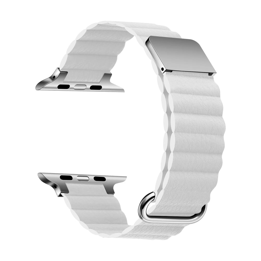 Apple Watch Uyumlu PU Deri Kordon – Beyaz
