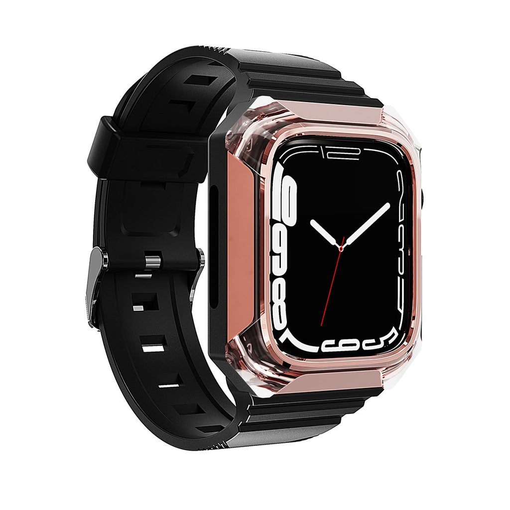Apple Watch Uyumlu Sert PC Kasa Koruyuculu Silikon Kordon