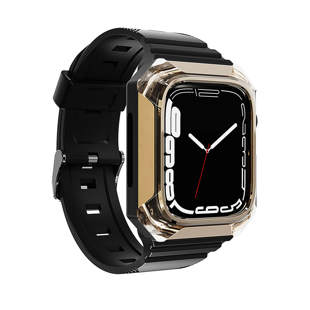 Apple Watch Uyumlu Sert PC Kasa Koruyuculu Silikon Kordon