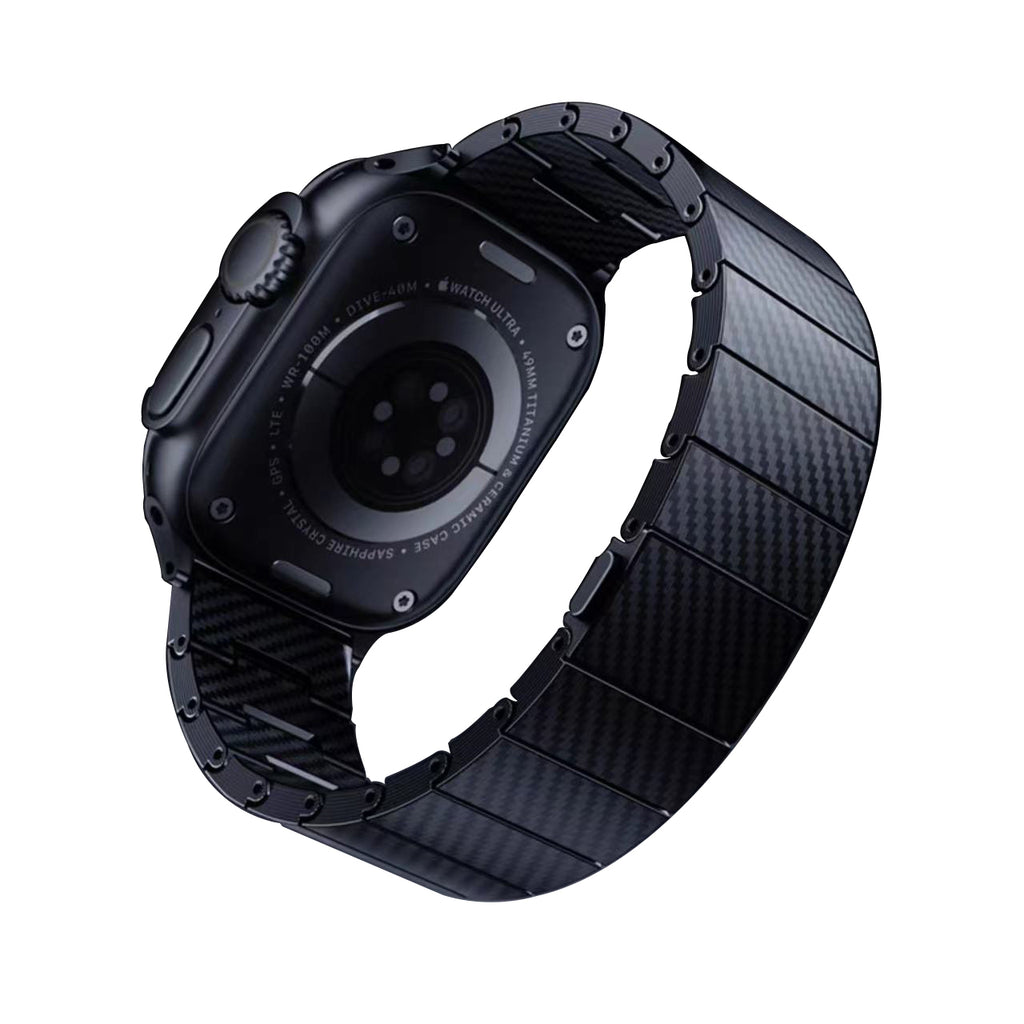 Apple Watch Uyumlu 600D Karbon Fiber Kordon – Siyah