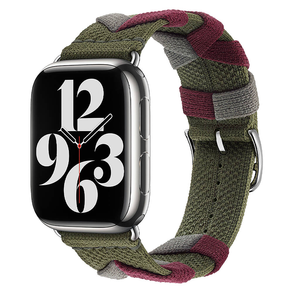 Apple Watch Uyumlu Sarmal Örgü Tasarımlı Kordon – Haki