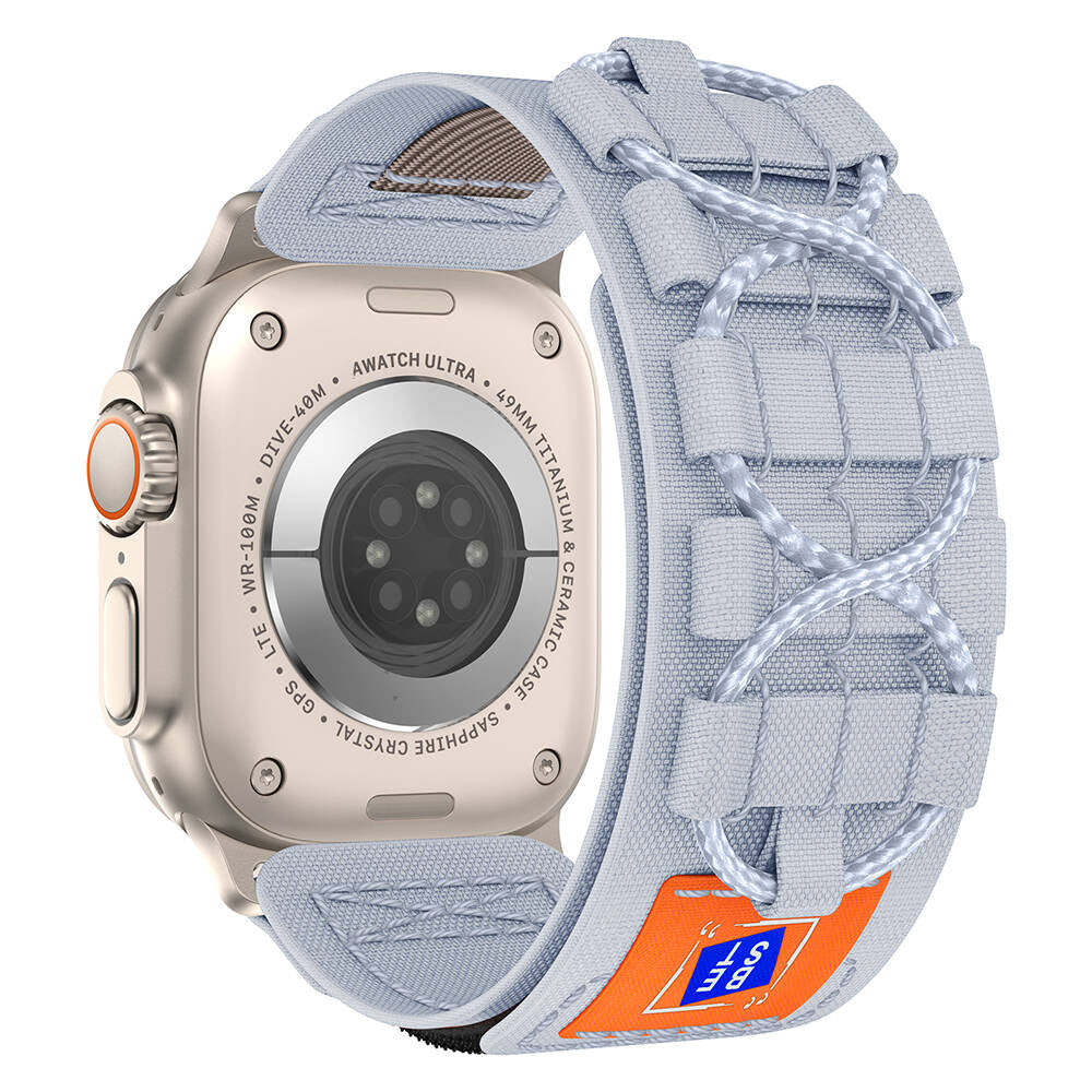 Apple Watch Uyumlu Hasır Kordon – Gri