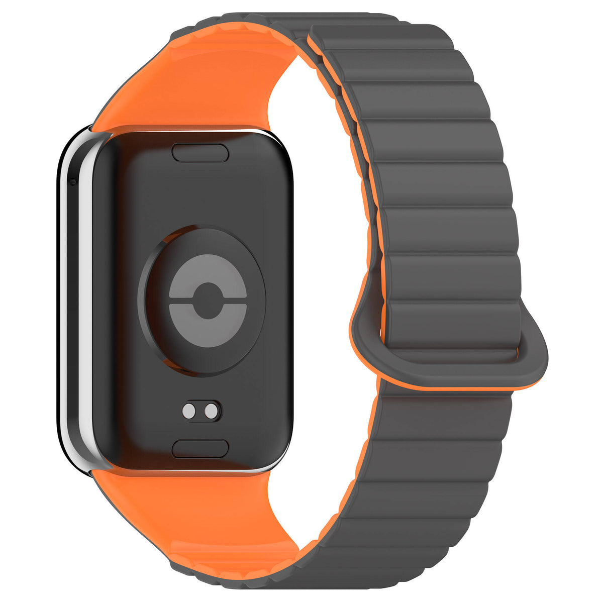 Xiaomi Mi Band 8 Pro / Xiaomi Redmi Watch 4 Uyumlu Silikon Kordon – Gri-Turuncu