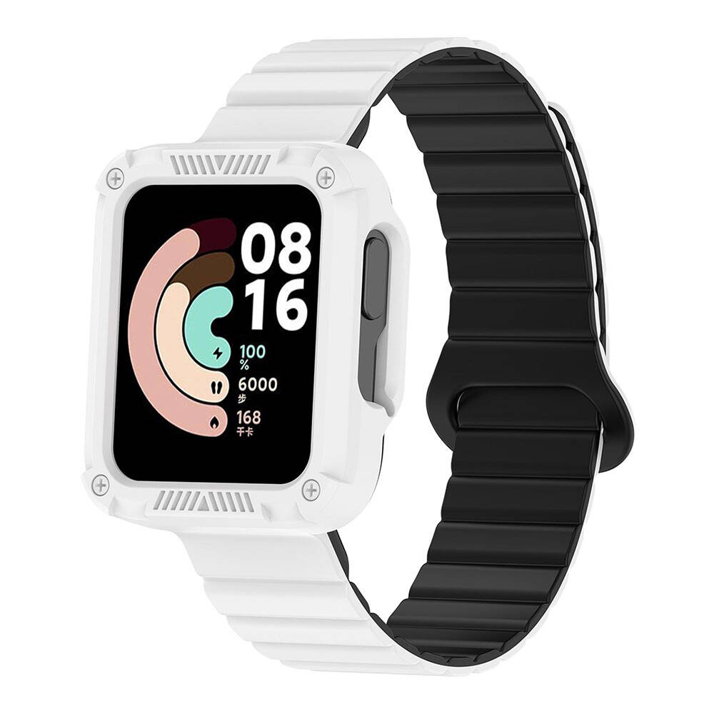 Xiaomi Redmi Watch 2 / Xiaomi Redmi Watch 1 Uyumlu Silikon Kordon – Beyaz-Siyah