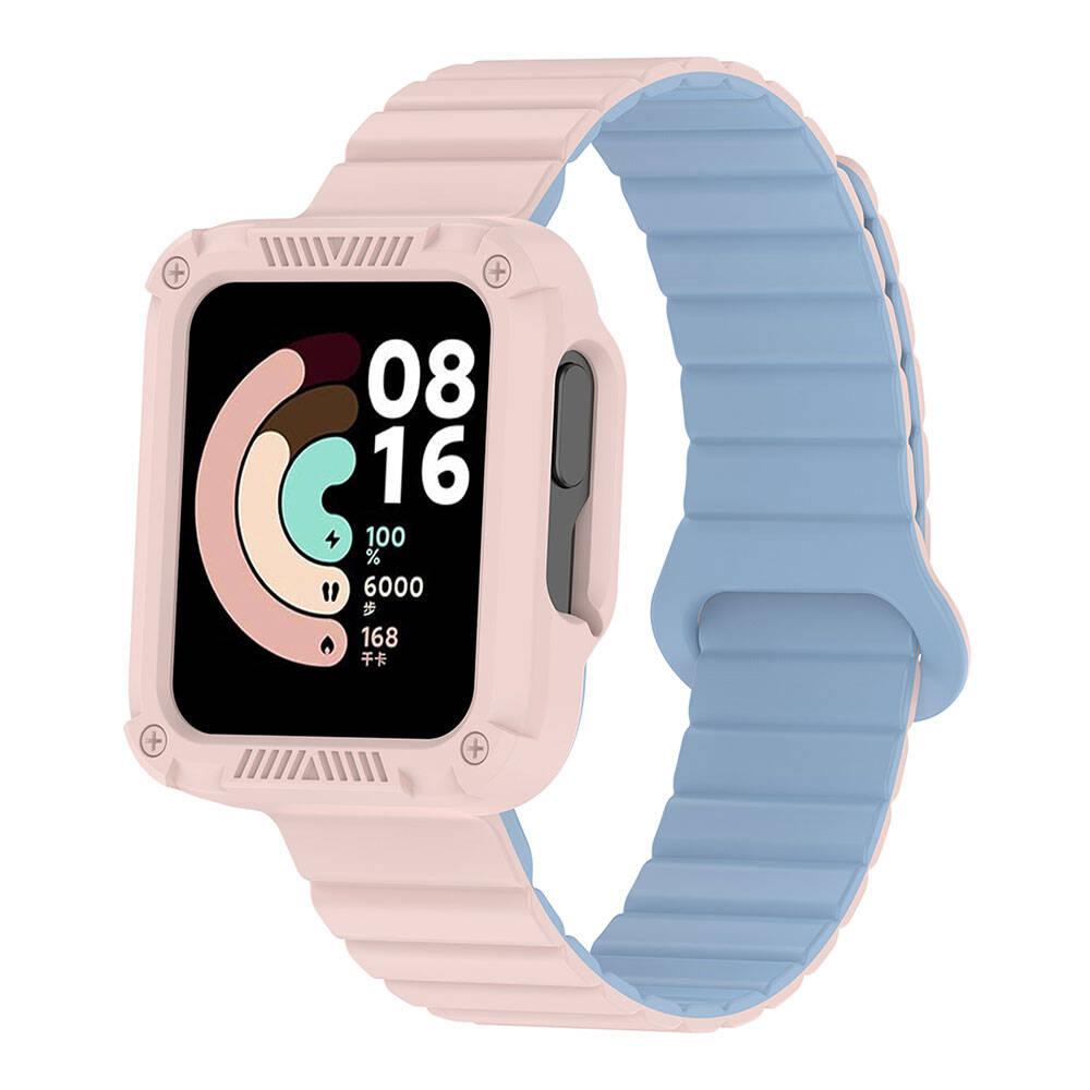 Xiaomi Redmi Watch 2 / Xiaomi Redmi Watch 1 Uyumlu Silikon Kordon – Pembe-Mavi