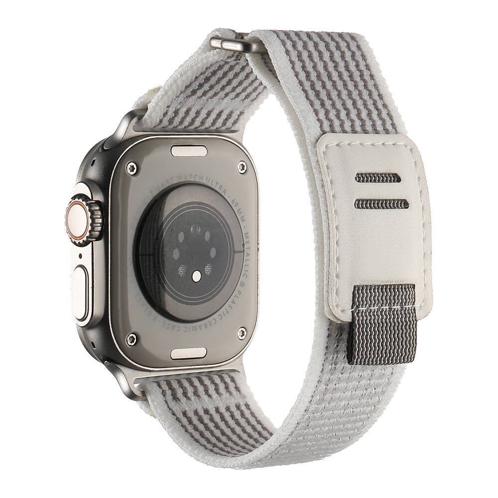 Apple Watch Uyumlu Hasır Kordon – Beyaz