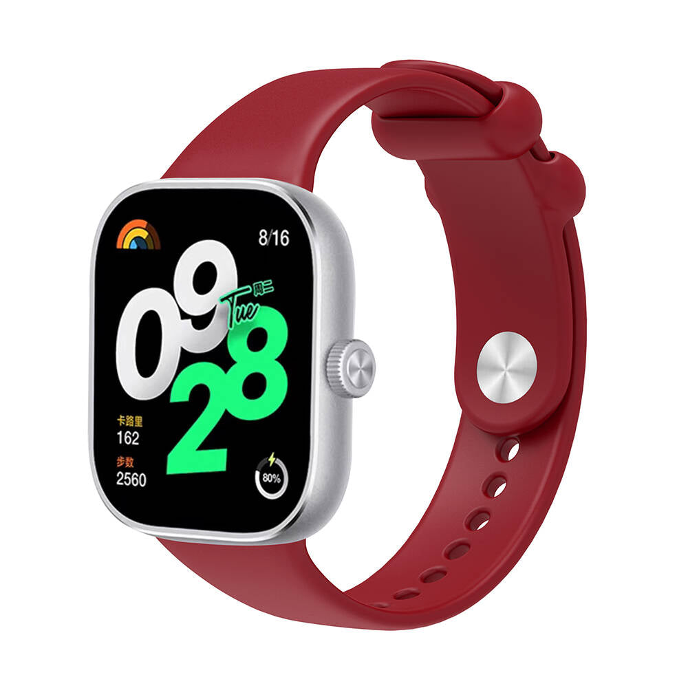 Mi Band 8 Pro / Xiaomi Redmi Watch 4 Uyumlu Silikon Kordon – Koyu Kırmızı