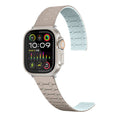 Apple Watch Uyumlu Çizgili Desenli Silikon Kordon – Haki