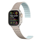 Apple Watch Uyumlu Çizgili Desenli Silikon Kordon – Haki