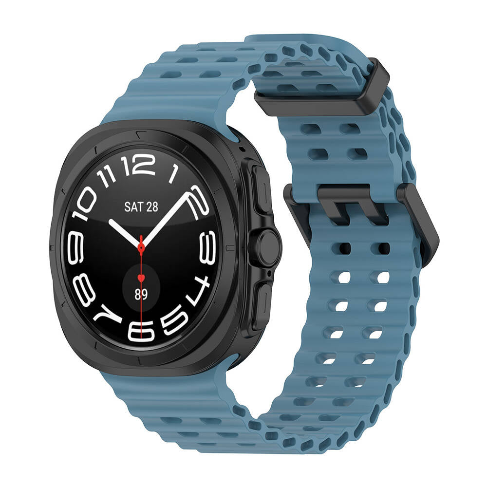 Galaxy Watch Ultra 47mm Uyumlu Tırtıklı Tasarım Silikon Kordon – Lacivert