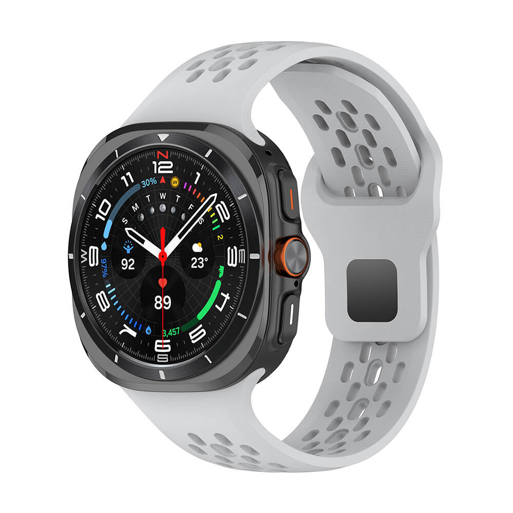 Galaxy Watch Ultra 47mm Uyumlu Delikli Tasarım Silikon Kordon – Gri