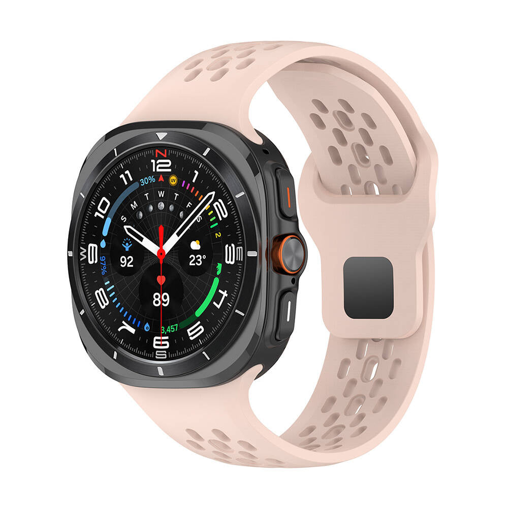 Galaxy Watch Ultra 47mm Uyumlu Delikli Tasarım Silikon Kordon – Pembe