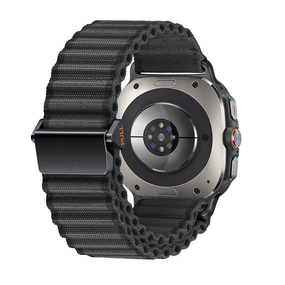 Galaxy Watch Ultra 47mm Uyumlu Naylon Kumaş Hasır Örgülü Kordon – Siyah