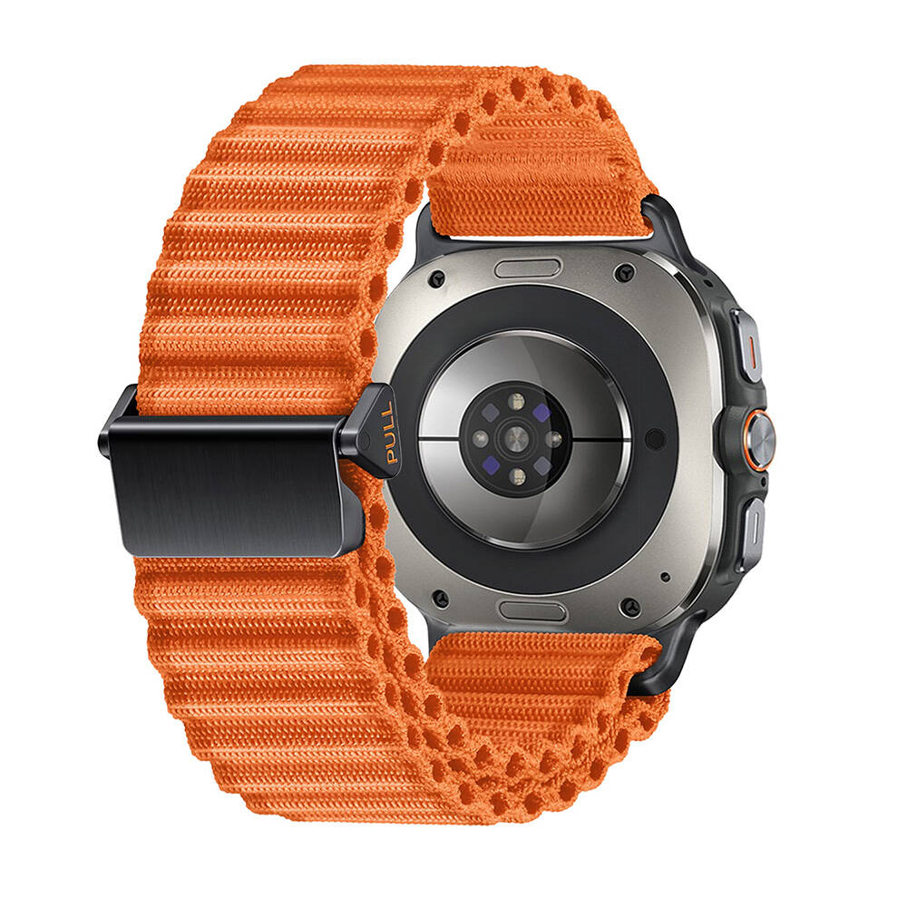 Galaxy Watch Ultra 47mm Uyumlu Naylon Kumaş Hasır Örgülü Kordon – Turuncu
