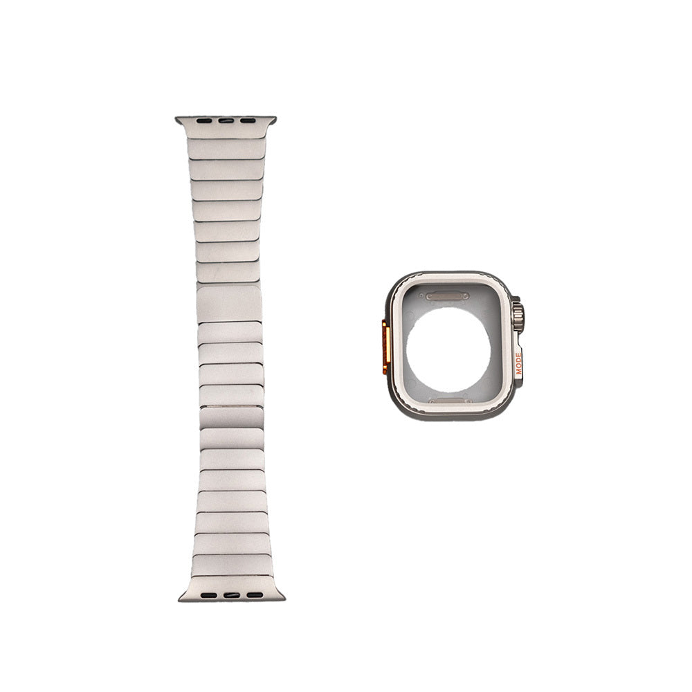Apple Watch Uyumlu Sert Kasa Koruyuculu Metal Kordon – Starlight