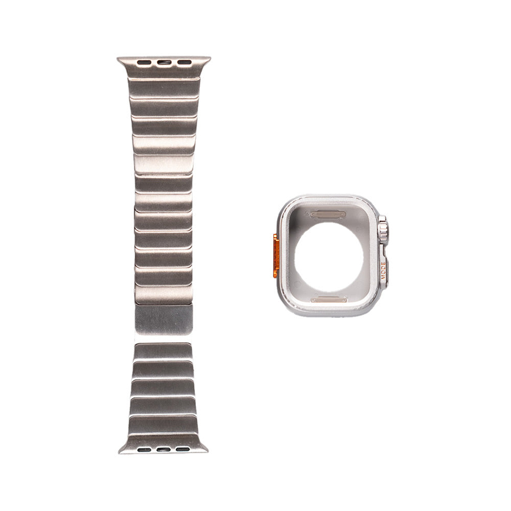 Apple Watch Uyumlu Sert Kasa Koruyuculu Metal Kordon