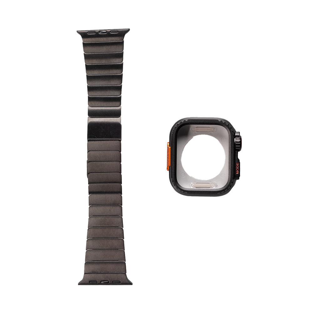 Apple Watch Uyumlu Sert Kasa Koruyuculu Metal Kordon