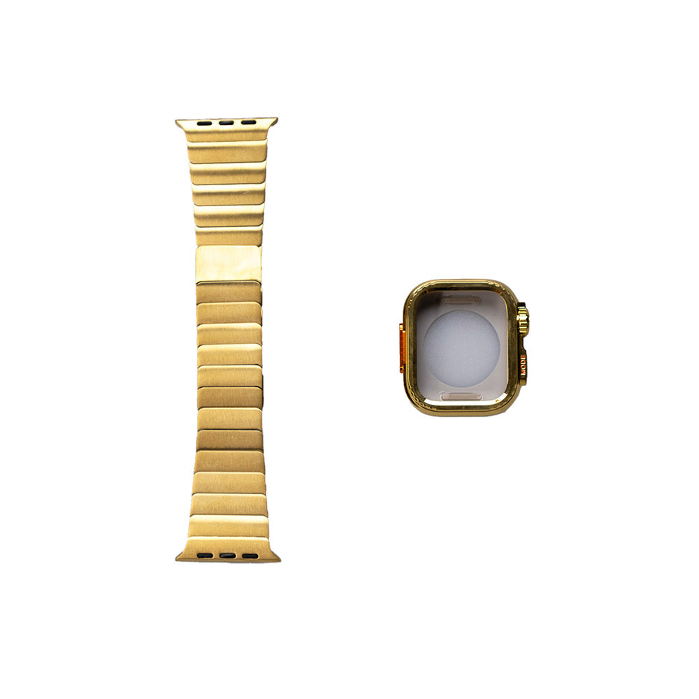 Apple Watch Uyumlu Sert Kasa Koruyuculu Metal Kordon