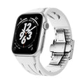 Apple Watch Uyumlu Metal Tokalı Silikon Kordon – Beyaz