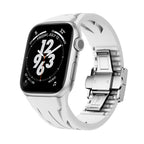 Apple Watch Uyumlu Metal Tokalı Silikon Kordon – Beyaz