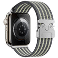 Apple Watch Uyumlu Naylon Kumaş Hasır Örgülü Kordon – Gri