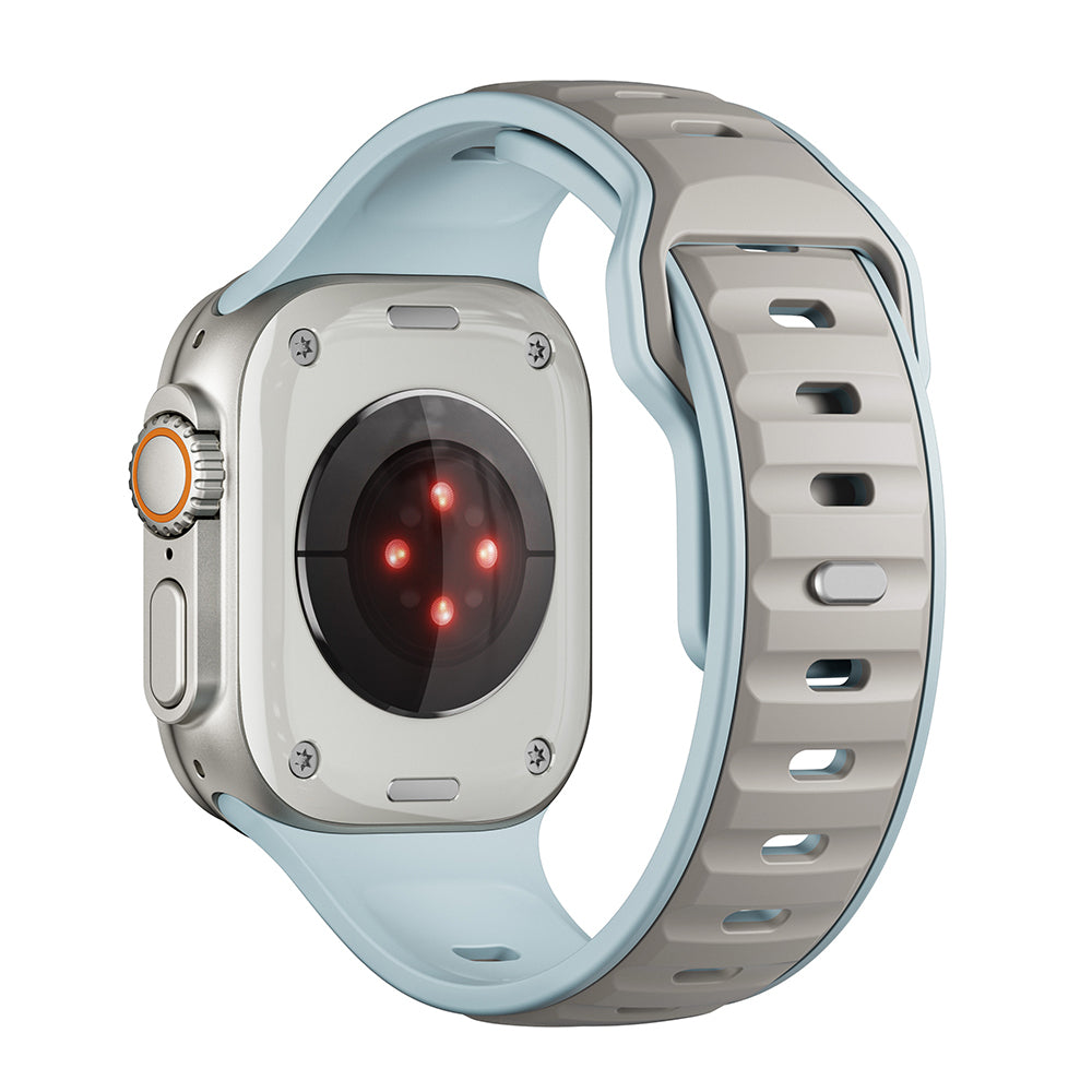 Apple Watch Uyumlu Silikon Kordon – Açık Mavi-Gri