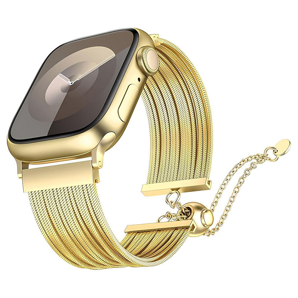 Apple Watch Uyumlu Metal Hasır Kordon – Gold