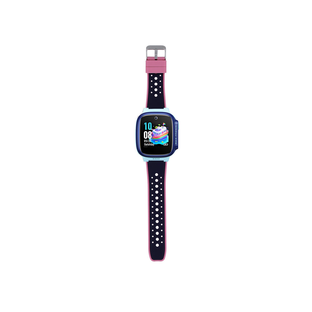 18mm Çocuklara Özel Silikon Akıllı Saat Kordonu – Rose Pembe-Siyah