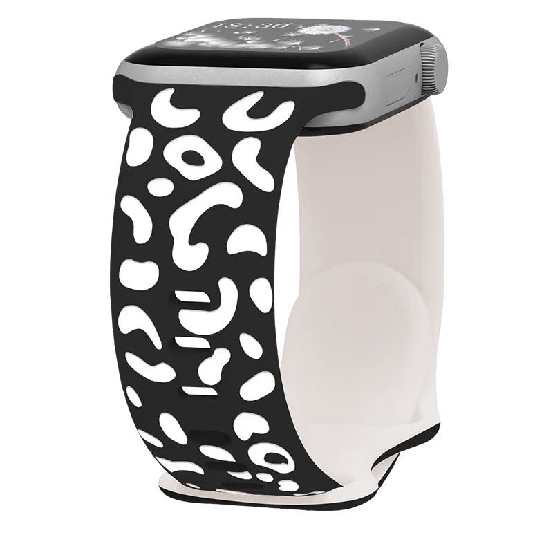 Apple Watch Uyumlu Silikon Kordon – Siyah-Starlight