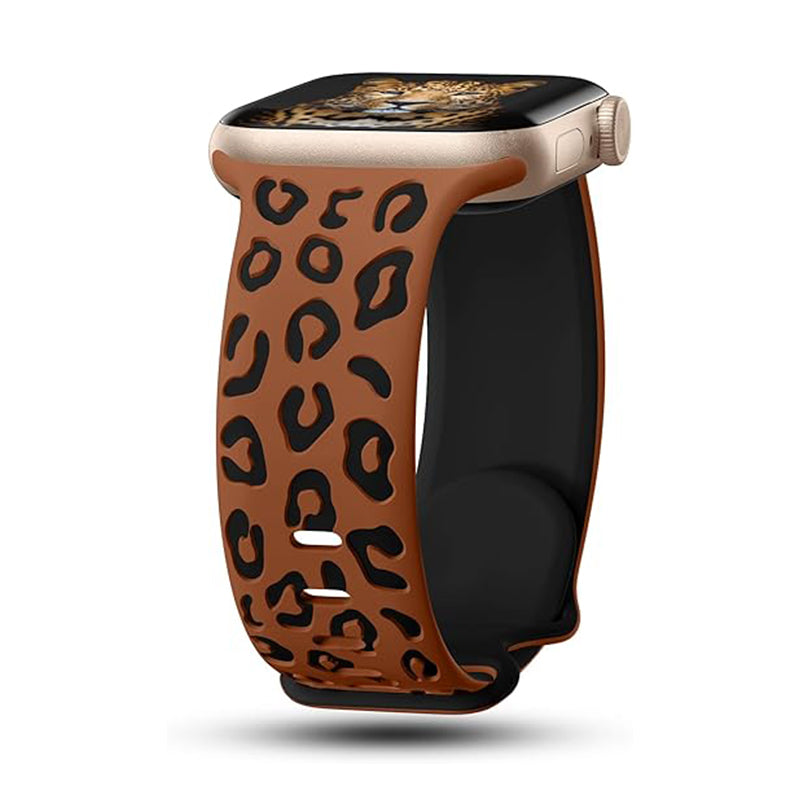 Apple Watch Uyumlu Silikon Kordon – Kahverengi-Siyah