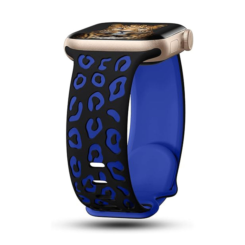 Apple Watch Uyumlu Silikon Kordon – Siyah-Mavi