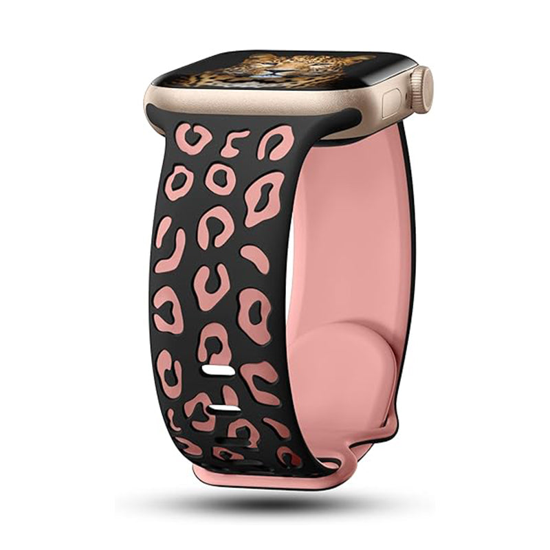 Apple Watch Uyumlu Silikon Kordon – Siyah-Pembe