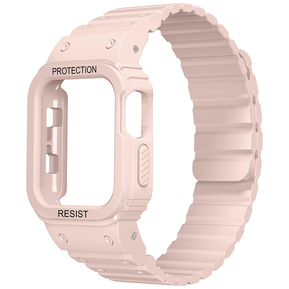 Apple Watch Uyumlu Airbag Tasarımlı Kasa Koruyuculu Silikon Kordon