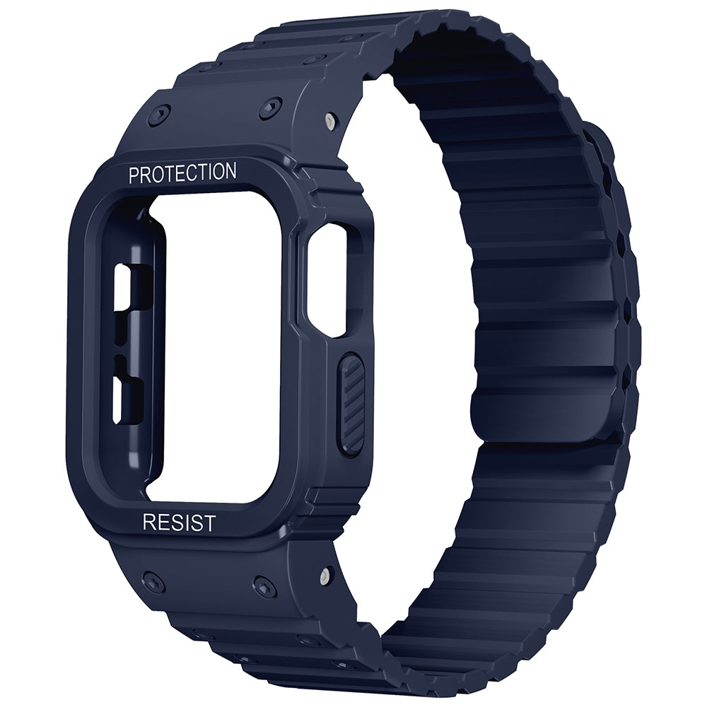 Apple Watch Uyumlu Airbag Tasarımlı Kasa Koruyuculu Silikon Kordon