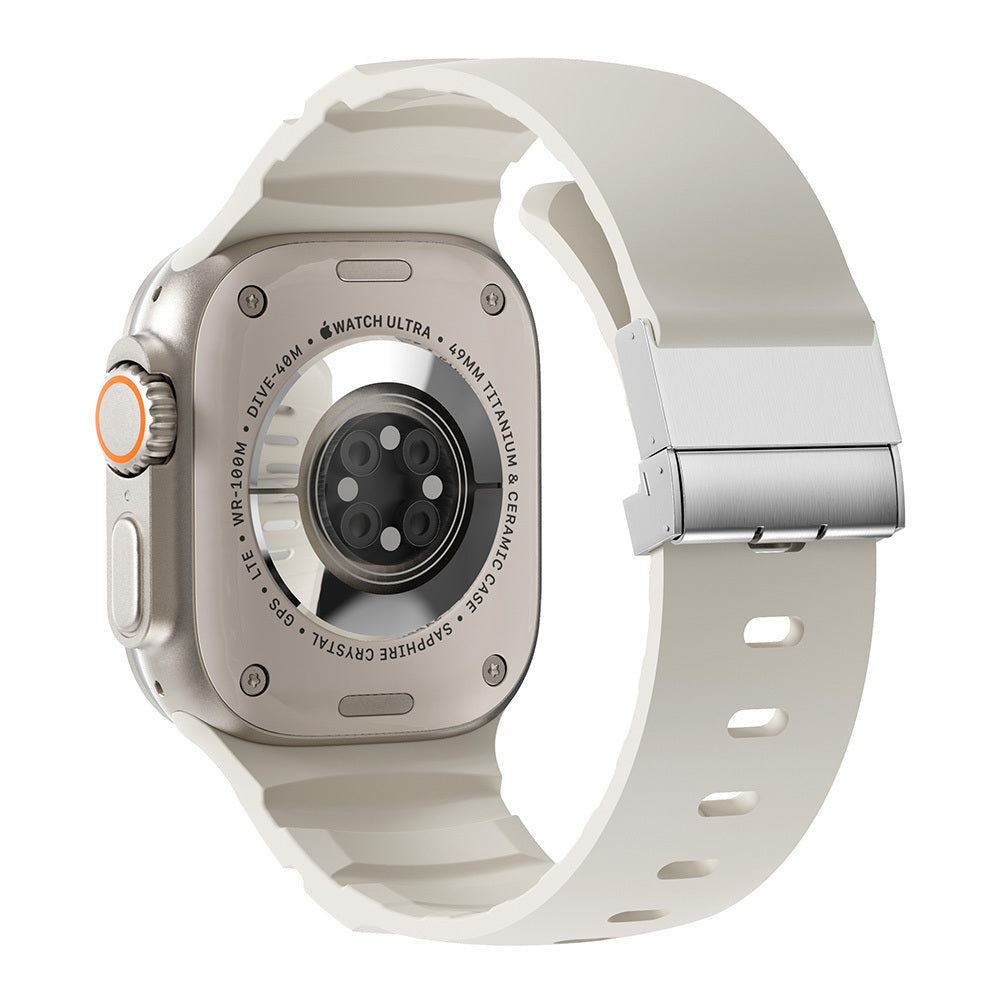 Apple Watch Uyumlu Metal Tokalı Silikon Kordon