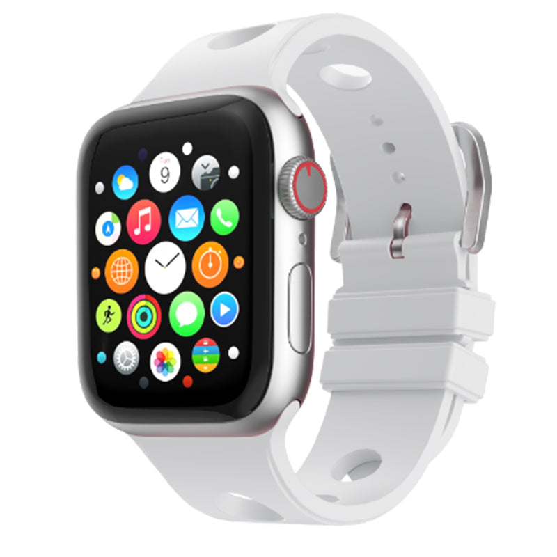 Apple Watch Uyumlu Delikli Tasarım Silikon Kordon – Beyaz