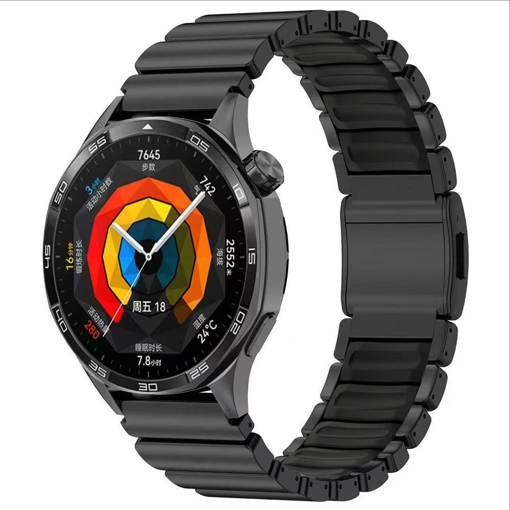 22mm Metal Silikon Akıllı Saat Kordonu – Siyah