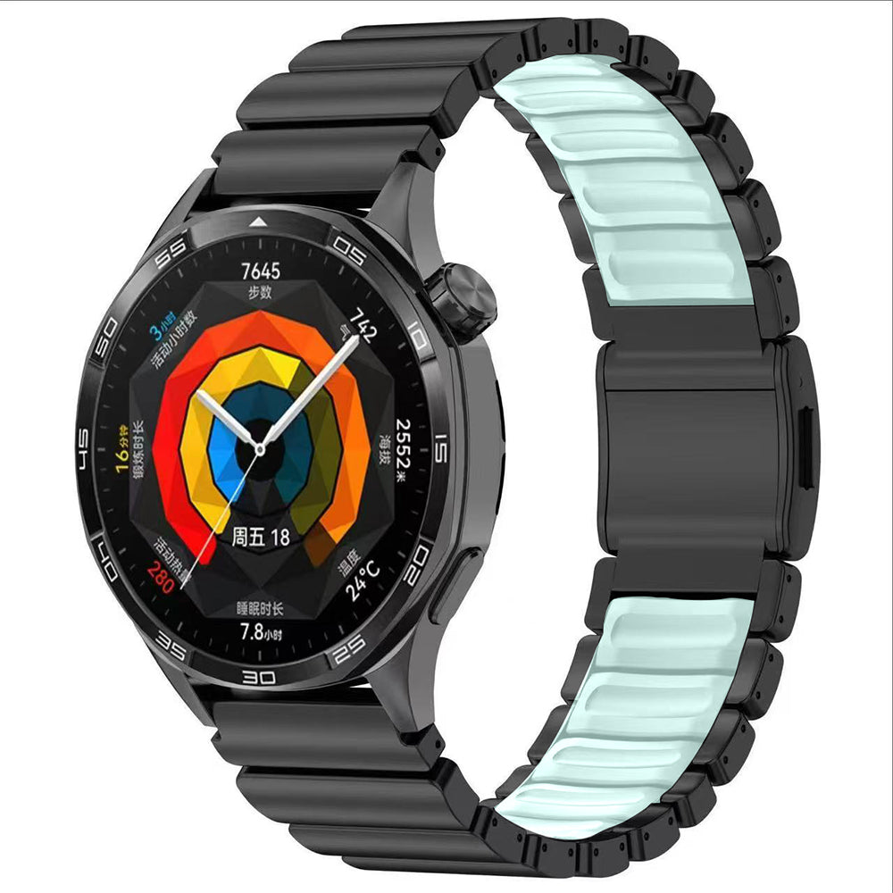 22mm Metal Silikon Akıllı Saat Kordonu – Siyah-Mavi