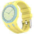 AP-Swatch Royal Pop 12 Uyumlu Silikon Kordon – Sarı-Mavi