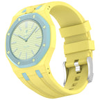 AP-Swatch Royal Pop 12 Uyumlu Silikon Kordon – Sarı-Mavi