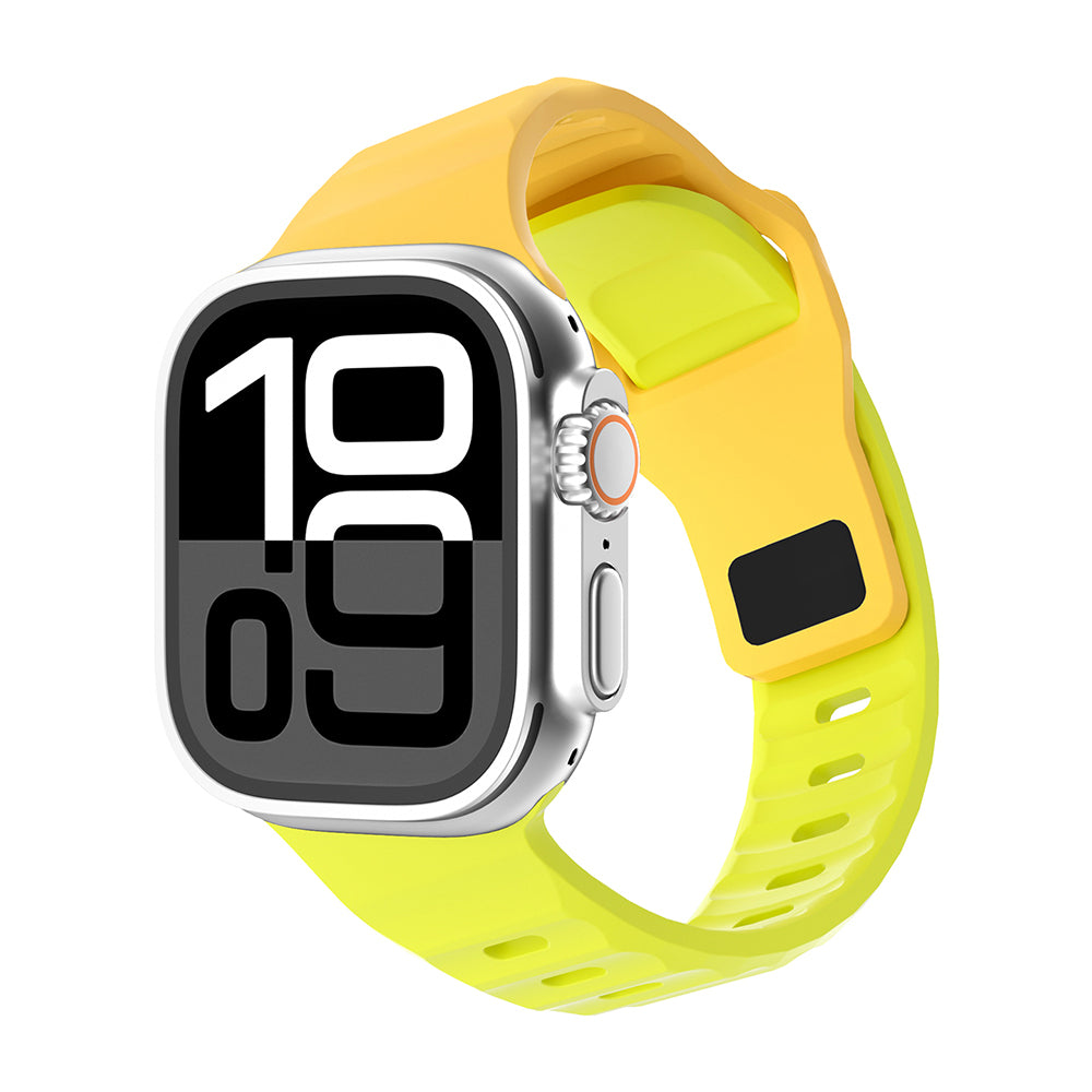Apple Watch Uyumlu Silikon Kordon – Sarı-Yeşil