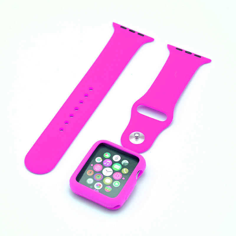 Apple Watch Uyumlu 3 in 1 Klasik Kordon – Pembe