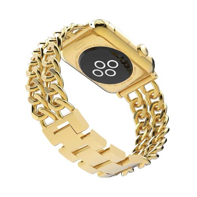 Apple Watch Uyumlu Cowboy Metal Kordon – Gold