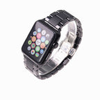 Apple Watch Uyumlu Mat Seramik Metal Kordon – Parlak Siyah